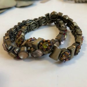 Set of two stone bracelets